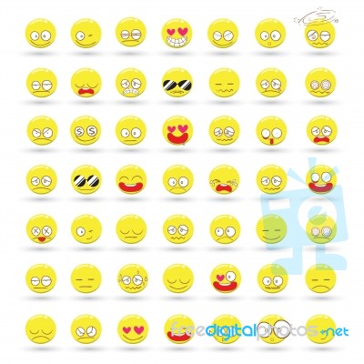 Set Of Emotions  Cartoon Stock Image