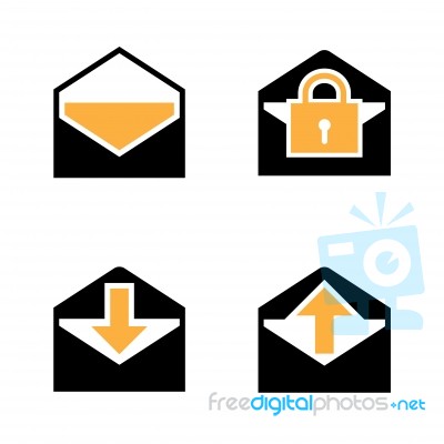 Set Of Envelope Icons - Iconic Design Stock Image