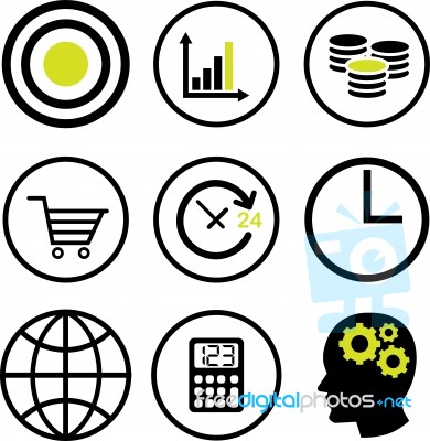 Set Of Financial Concept Icons - Iconic Design Stock Image