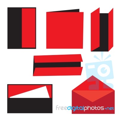 Set Of Fold Paper And Red Envelope Stock Image