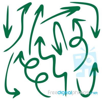 Set Of Grunge Arrow Hand Drawn Stock Image