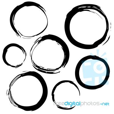 Set Of Grunge Banners, Labels, Circles Stock Image