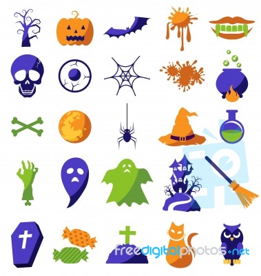 Set Of Halloween Icons Stock Image