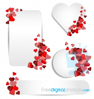 Set Of Heart Frame For Valentine Day Stock Image