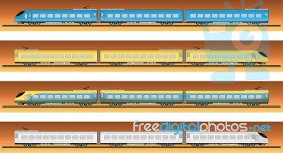 Set Of High Speed Train Stock Image