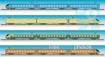 Set Of High Speed Train Stock Image