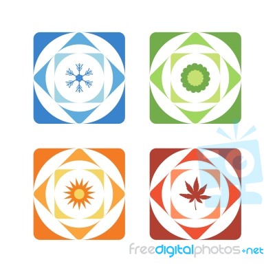 Set Of Icons Of Elements Of Earth Stock Image