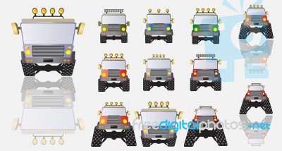 Set Of Off Road Truck Stock Image