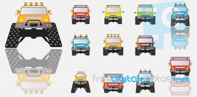 Set Of Off Road Truck Stock Image