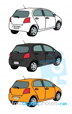 Set Of Small Car Ecocar Or Citycar Stock Image