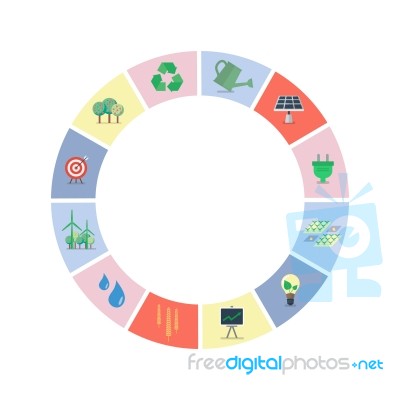 Set Of Sustainable Icons In Circle Shape Stock Image