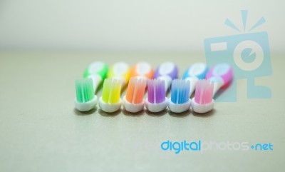 Set Of Tooth Brush Stock Photo