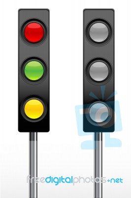 Set Of Traffic Light Stock Image