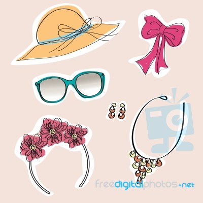 Set Of Woman's Accessories Stock Image