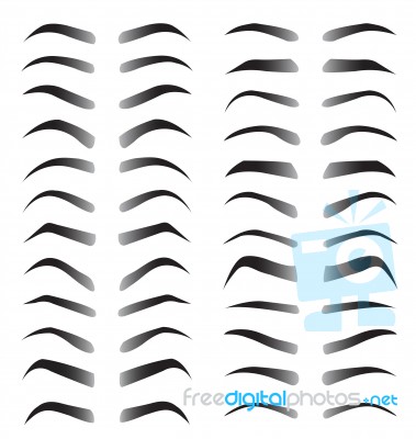 Set Of Women Eyebrows For Beauty Concept Stock Image