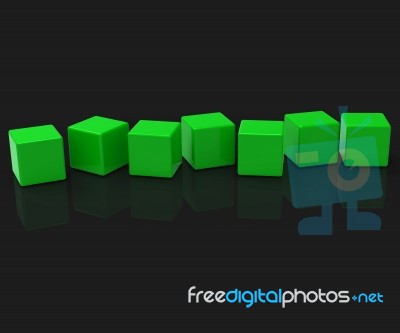 Seven Blank Blocks Show Copyspace For 7 Letter Word Stock Image