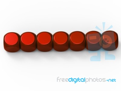 Seven Blank Dice Show Background For 7 Letter Word Stock Image