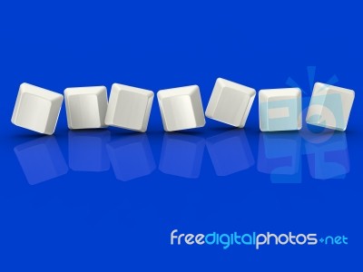 Seven Blank Tiles Show Background For 7 Letter Word Stock Image