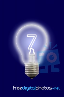 Seven Number Glow Inner Electric Lamp Stock Photo