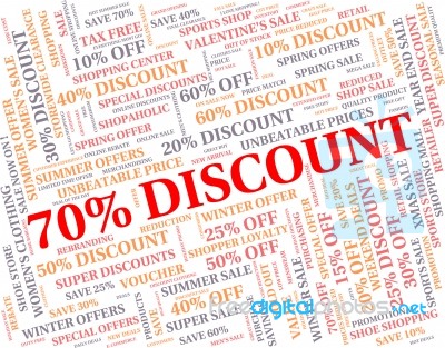 Seventy Percent Off Means Sales Save And Offers Stock Image