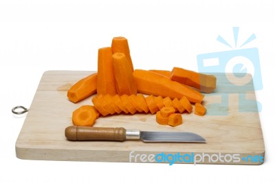 Several Peeled Carrots Stock Photo