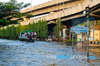 Severe Flood In Bangkok, Thailand Stock Photo