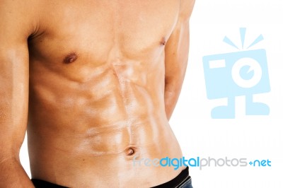 Sexy Shirtless Muscular Male Model,healthy Lifestyle Concept And Ideas  Stock Photo