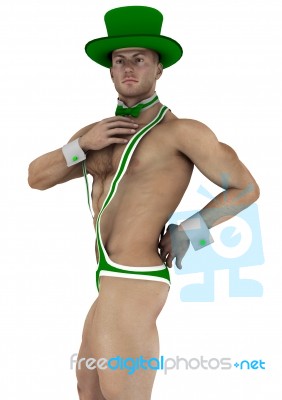 Sexy St Patricks Day Man Stock Image