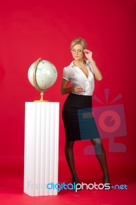 Sexy Woman Teacher Stock Photo