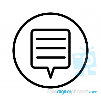 Sg171003- Of Chat Icon In Circle Line -  Iconic Desi Stock Image