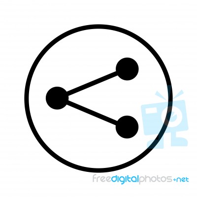 Sg171003- Of Share Icon In Circle Line -  Iconic Des Stock Image