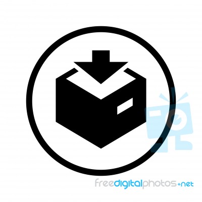 Sg171006x- Of Download Icon In Circle Line -  Iconic Stock Image