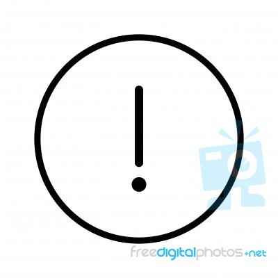 Sg171006x- Of Warning Icon In Circle Line -  Iconic Stock Image