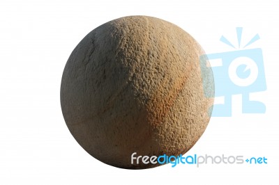 Shade Of Light Brown Stone Ball On White Background Stock Photo