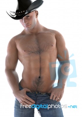 Shadows On A Cowboy Stock Image