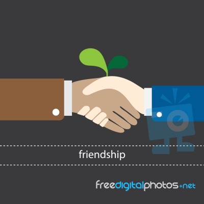 Shake Hand Is Begin Friendship  Illustration Stock Image