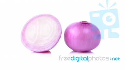 Shallots Isolated On A White Background Stock Photo