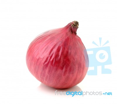 Shallots Isolated On White Background Stock Photo