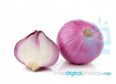 Shallots Isolated On White Background Stock Photo