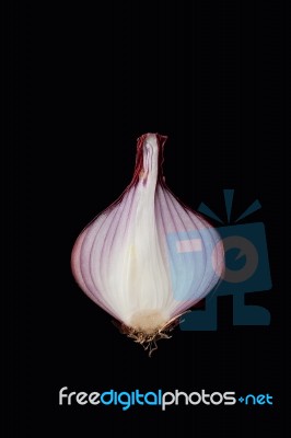 Shallots Still Life Black Background Stock Photo