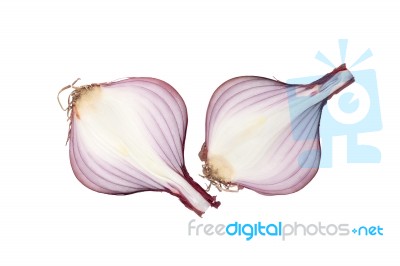 Shallots Still Life White Background Stock Photo