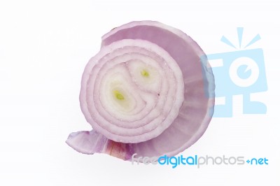 Shallots Still Life White Background Stock Photo