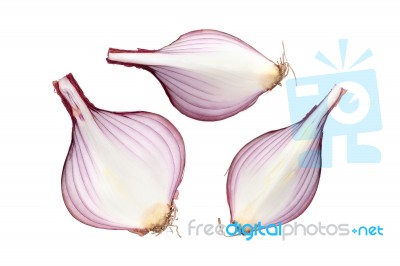 Shallots Still Life White Background Stock Photo