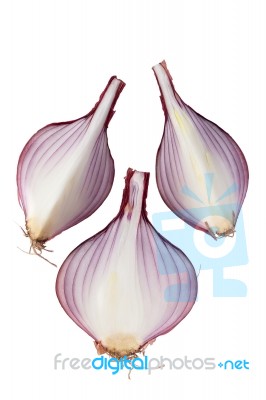 Shallots Still Life White Background Stock Photo