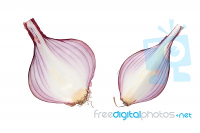 Shallots Still Life White Background Stock Photo