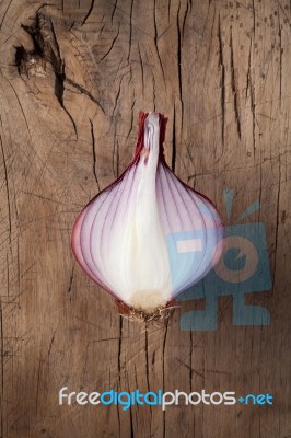 Shallots Still Life Wood Background Stock Photo