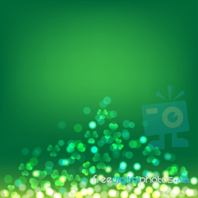 Shamrock Bokeh On Green Background For St Patrick's Day Stock Image