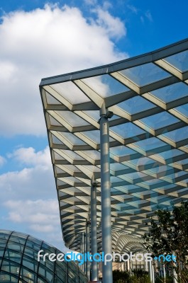 Shanghai New Bund Puxi Side Roof Stock Photo