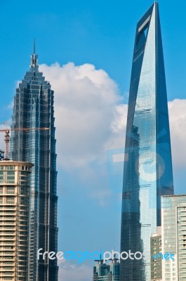 Shanghai Pudong View From Puxi Stock Photo