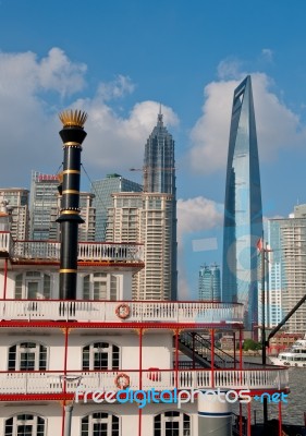 Shanghai Pudong View From Puxi Stock Photo